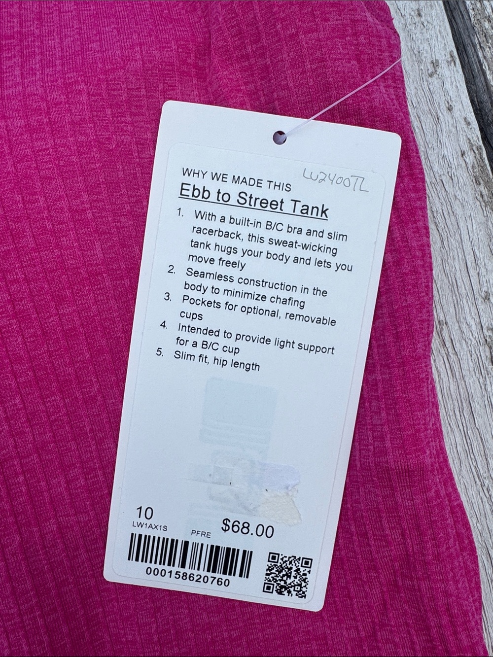 Lululemon Ebb to Street Tank Pink Flare Size 10 NWT - Picture 2 of 8